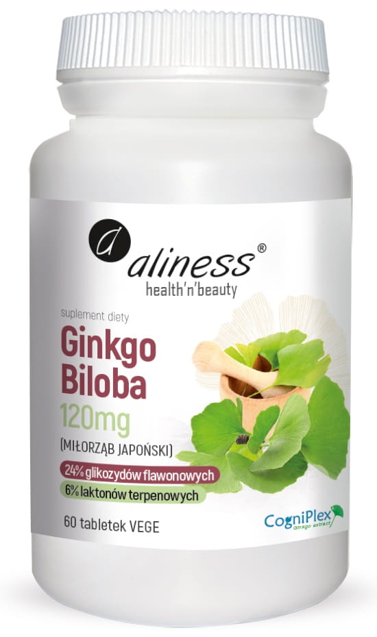 ALINESS GINKO BILOBA (miłorząb japoński) 120mg 60 VEGE tabletek