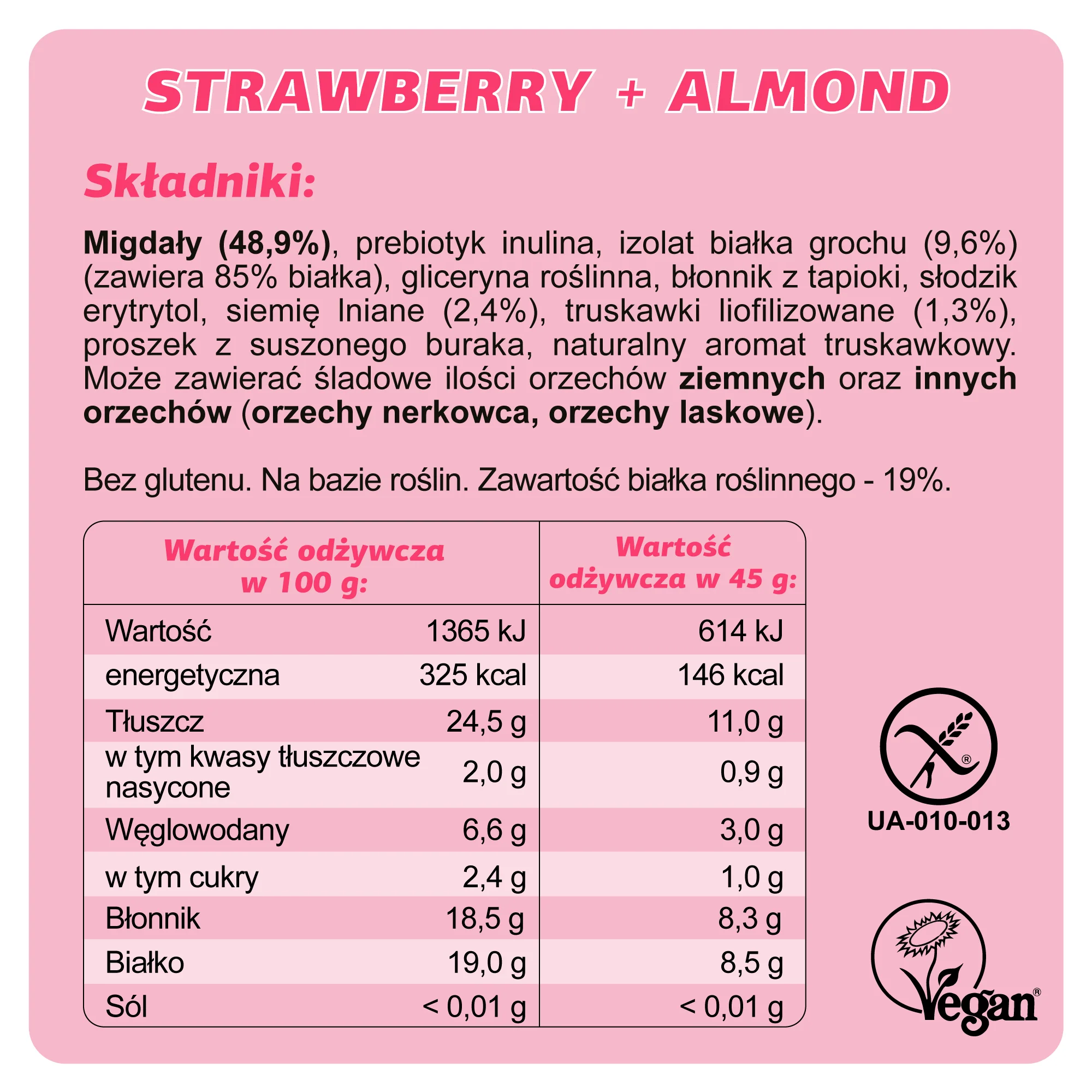 Baton wegański FIZI KETO 45G - obrazek 4