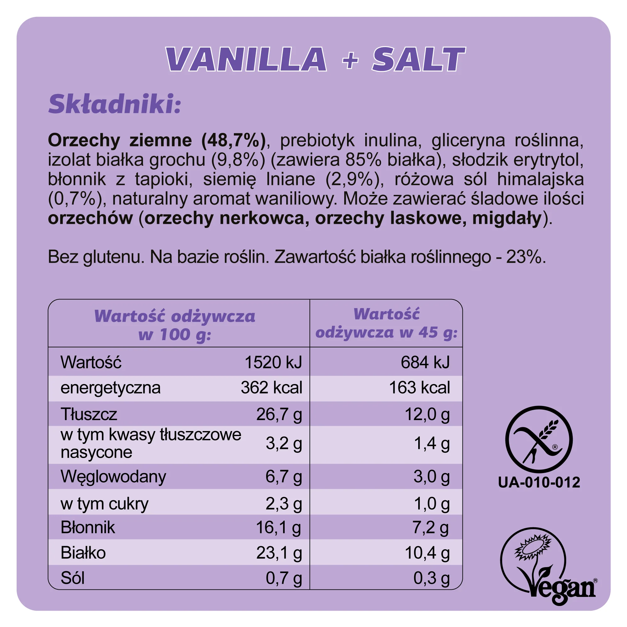 Baton wegański FIZI KETO 45G - obrazek 3