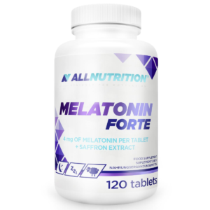 Suplement ALLNUTRITION Melatonin Forte + Saffron 120 tabletek Wsparcie Snu i Relaksacji