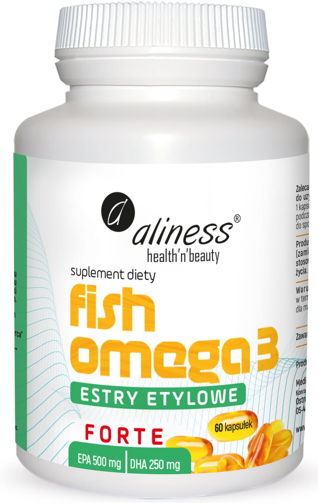 Kwasy Omega-3 Aliness Fish Omega 3 Forte 60 Kapsułek Wsparcie Pracy Serca