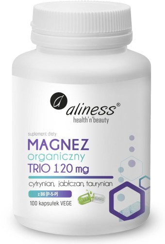 Aliness Magnez Trio 100 kapsułek Prawidłowa Praca Mięśni