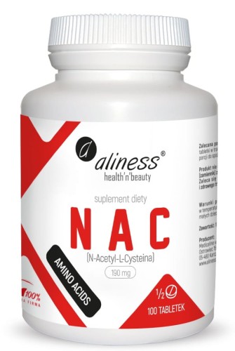 NAC Aliness 190mg 100 Tabletek Wsparcie Detoksykacji