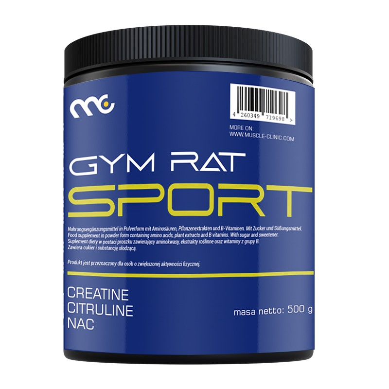 Przedtreningówka Muscle Clinic Gym Rat Sport 500g Proszek Energia i Koncentracja