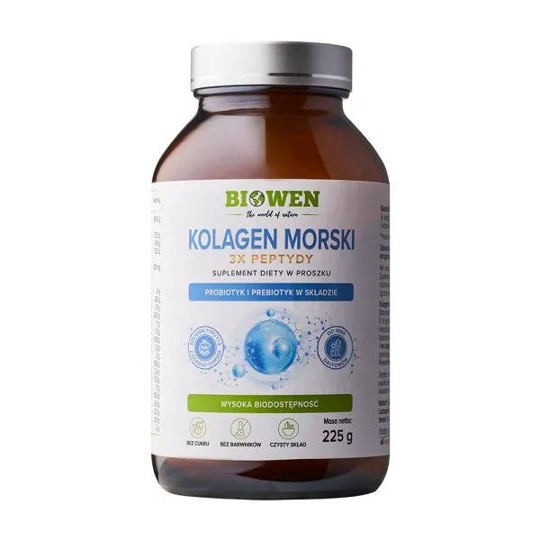 Kolagen Biowen Morski Typu I i III z Dzikiego Dorsza 225g Proszek Wsparcie Stawów i Skóry