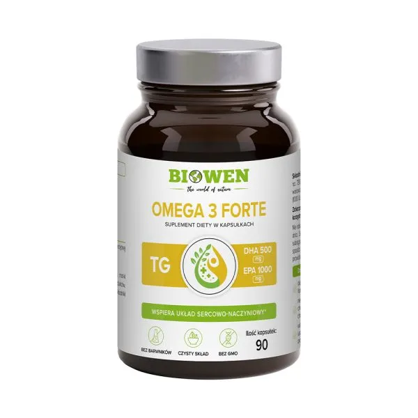 Kwasy Omega 3 Forte Biowen 1000mg 90 Kapsułek Wsparcie Pracy Serca
